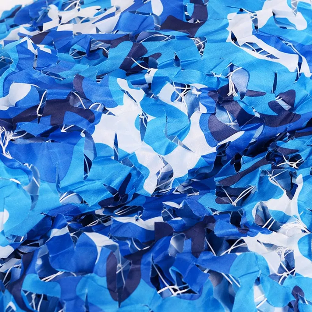 Camo Netting Military UV Resistant Shade Camouflage Net Sunscreen Nets for Wildlife Hunting, Photography, Car Sun Shade, Leisure Camping, Bars - Blue