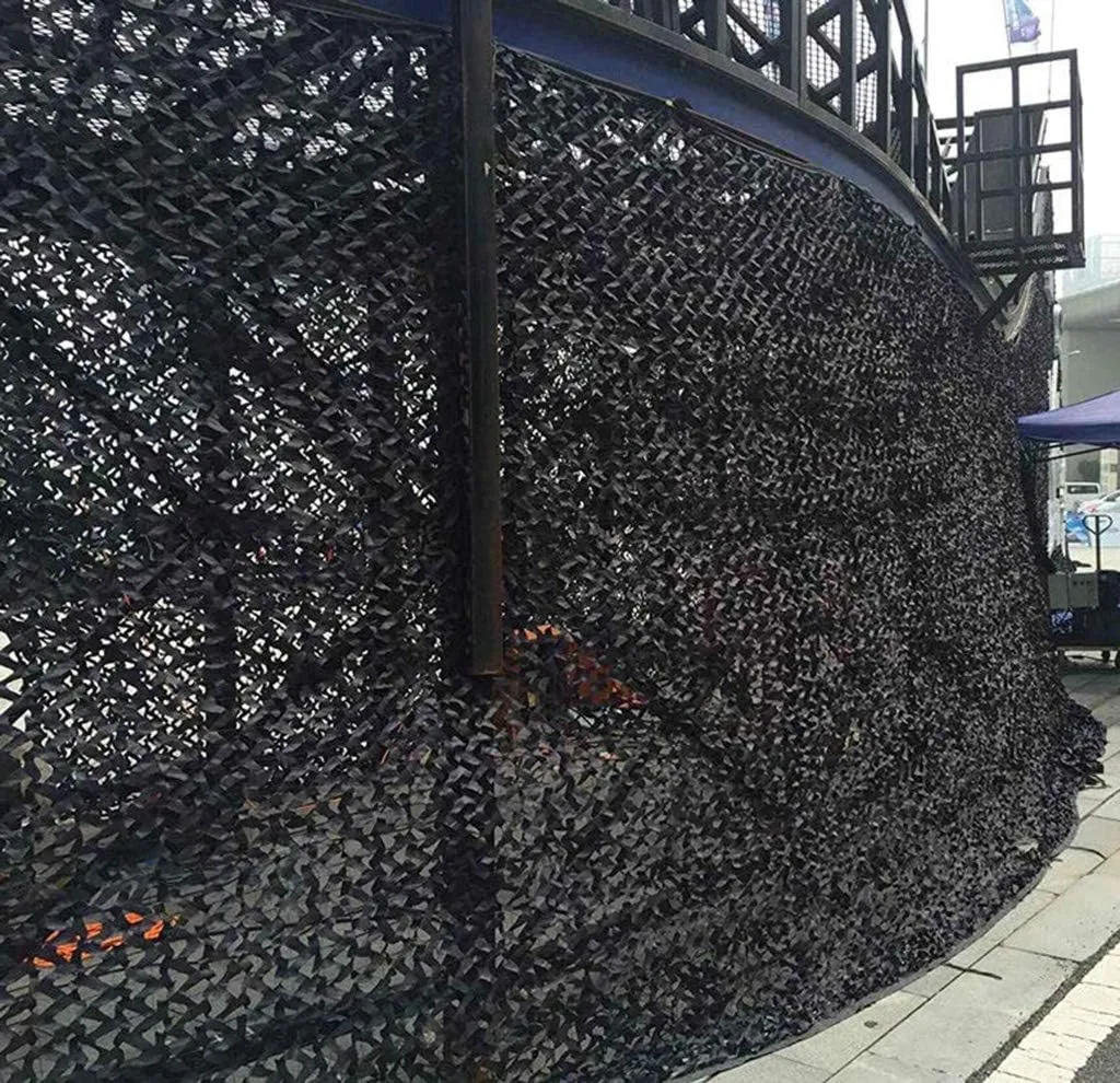 Camouflage Netting for Kids UV Resistant Shade Army Mesh Nets Outdoor Camping Military Hunting Shooting Blind Watching Hide Party Decorations - Black