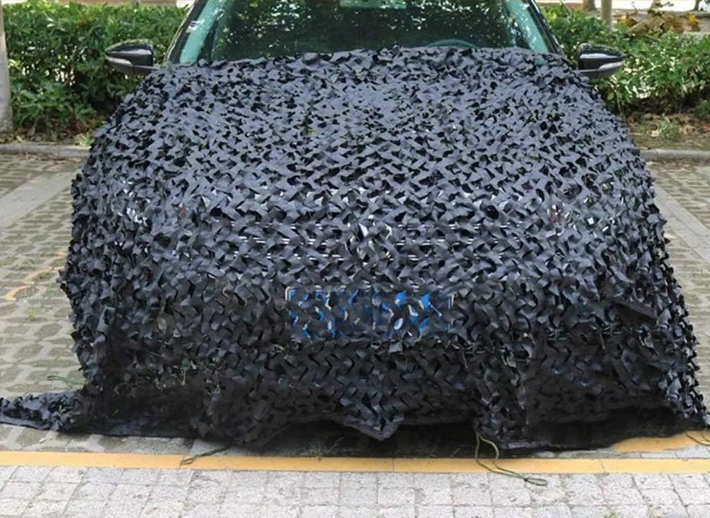 Camouflage Netting for Kids UV Resistant Shade Army Mesh Nets Outdoor Camping Military Hunting Shooting Blind Watching Hide Party Decorations - Black