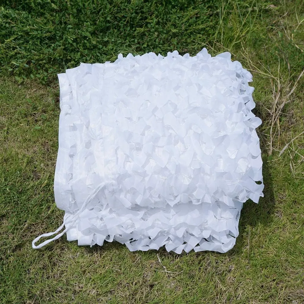 Camouflage Netting UV Resistant Shade Sunscreen Nets Oxford Military Hunting Camo Netting Blinds for Camping Shooting Blind Watching Hide Children Party Decorations - White