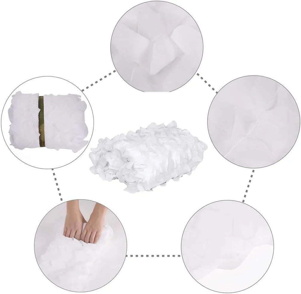 Camouflage Netting,White Camo Net Woodlands Military Netting Cover UV Resistant for Sunshade Camping Shooting Hunting Party Decoration