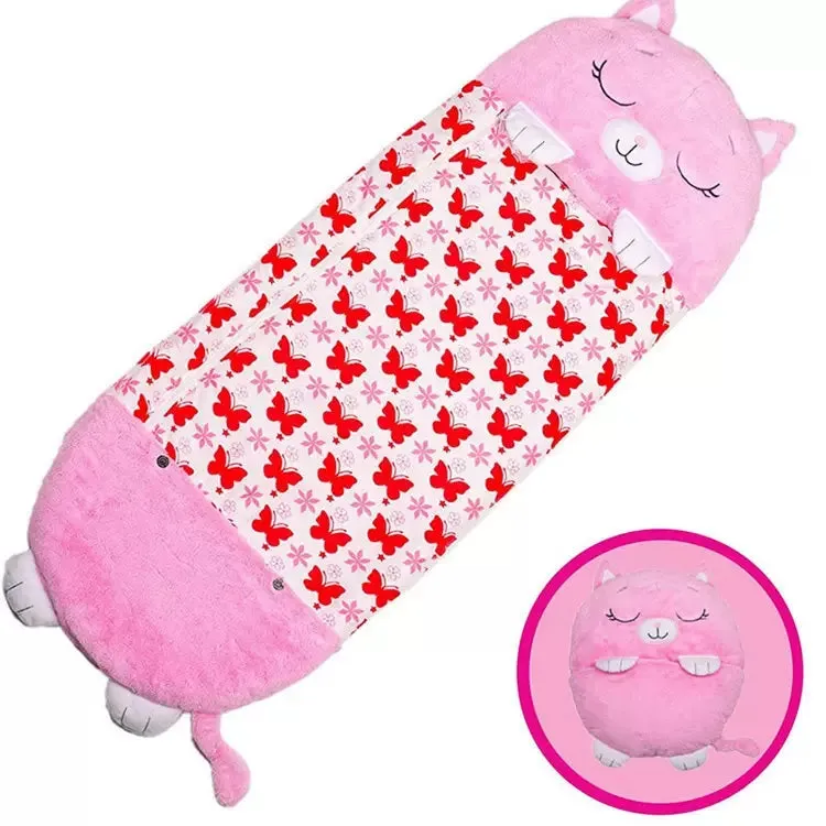 Camping Bed Spread Sleeping Bag with Attached Lazy Pillow 2532