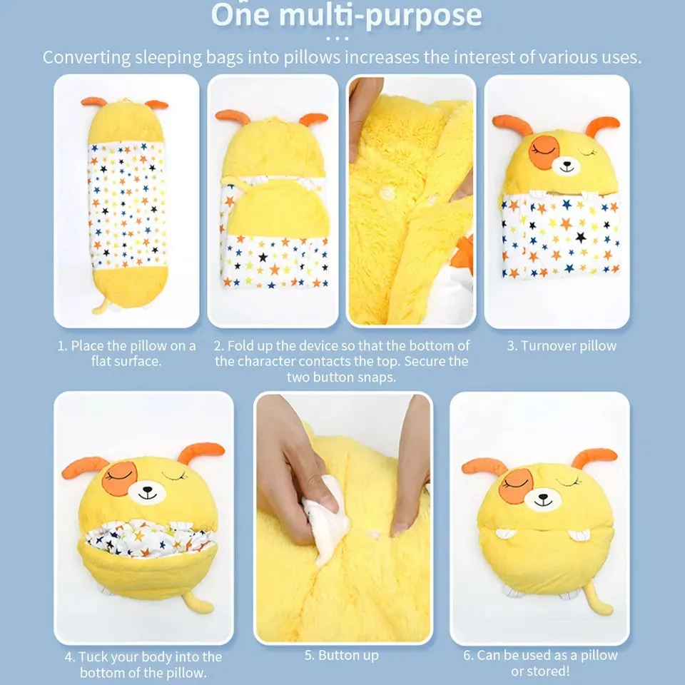 Camping Bed Spread Sleeping Bag with Attached Lazy Pillow 2532