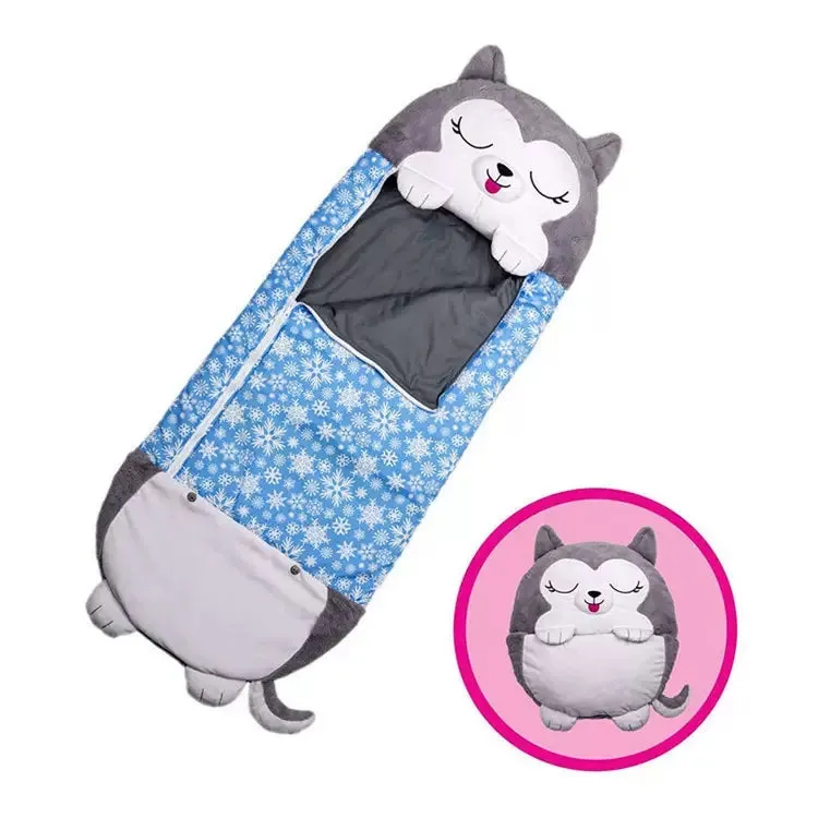 Camping Bed Spread Sleeping Bag with Attached Lazy Pillow 2532
