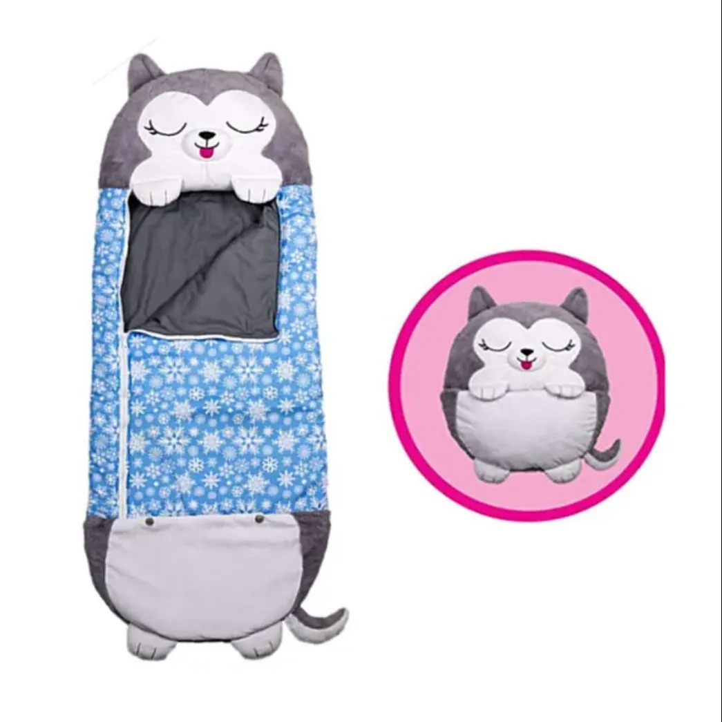 Camping Bed Spread Sleeping Bag with Attached Lazy Pillow 2532
