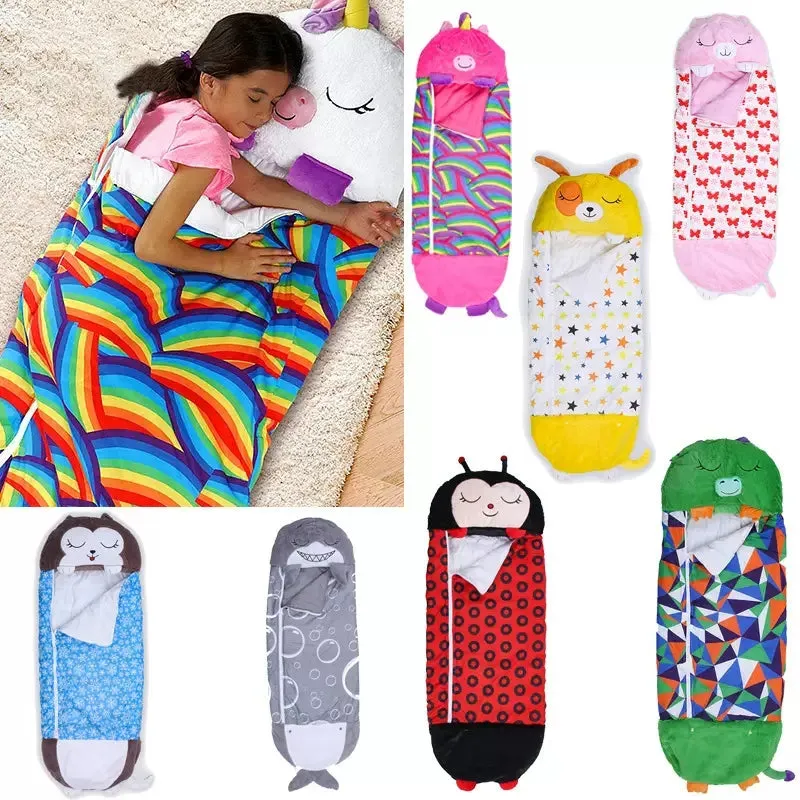 Camping Bed Spread Sleeping Bag with Attached Lazy Pillow 2532