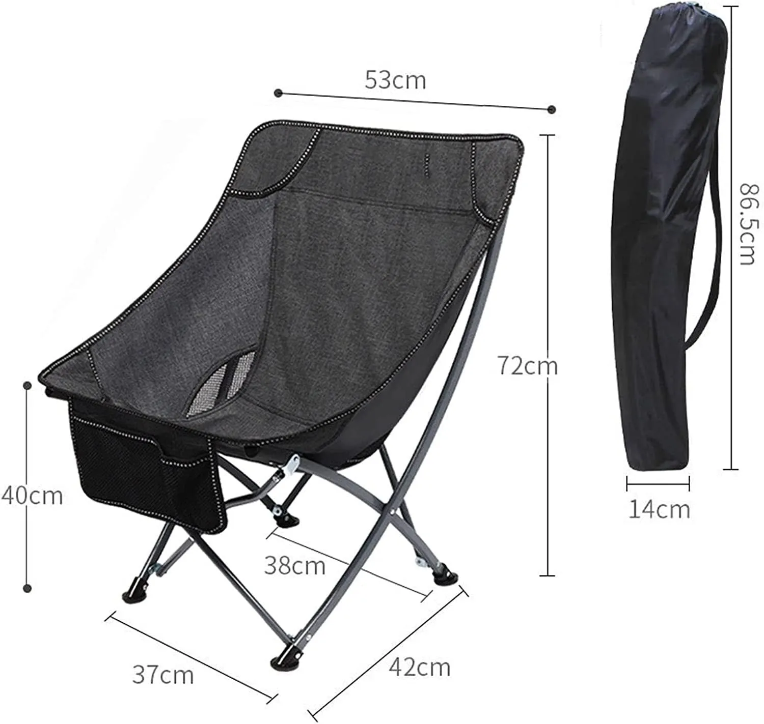 Camping Chair Outdoor Chair Foldable Chair Portable Folding Chair With Mesh Side Pocket Backrest Stool Camping Backpacking Chair For Fishing Beach Travel Picnic Folding Camping Chair ( Color : G )