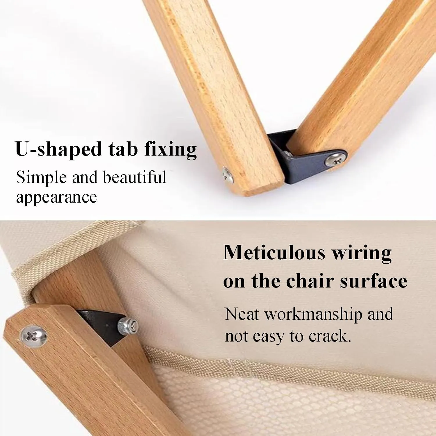 Camping Chairs for Adults Wooden Chair Frame Picnic Chairs Folding Camp Chair Lightweight with Mesh Pocket & Carrying Bag