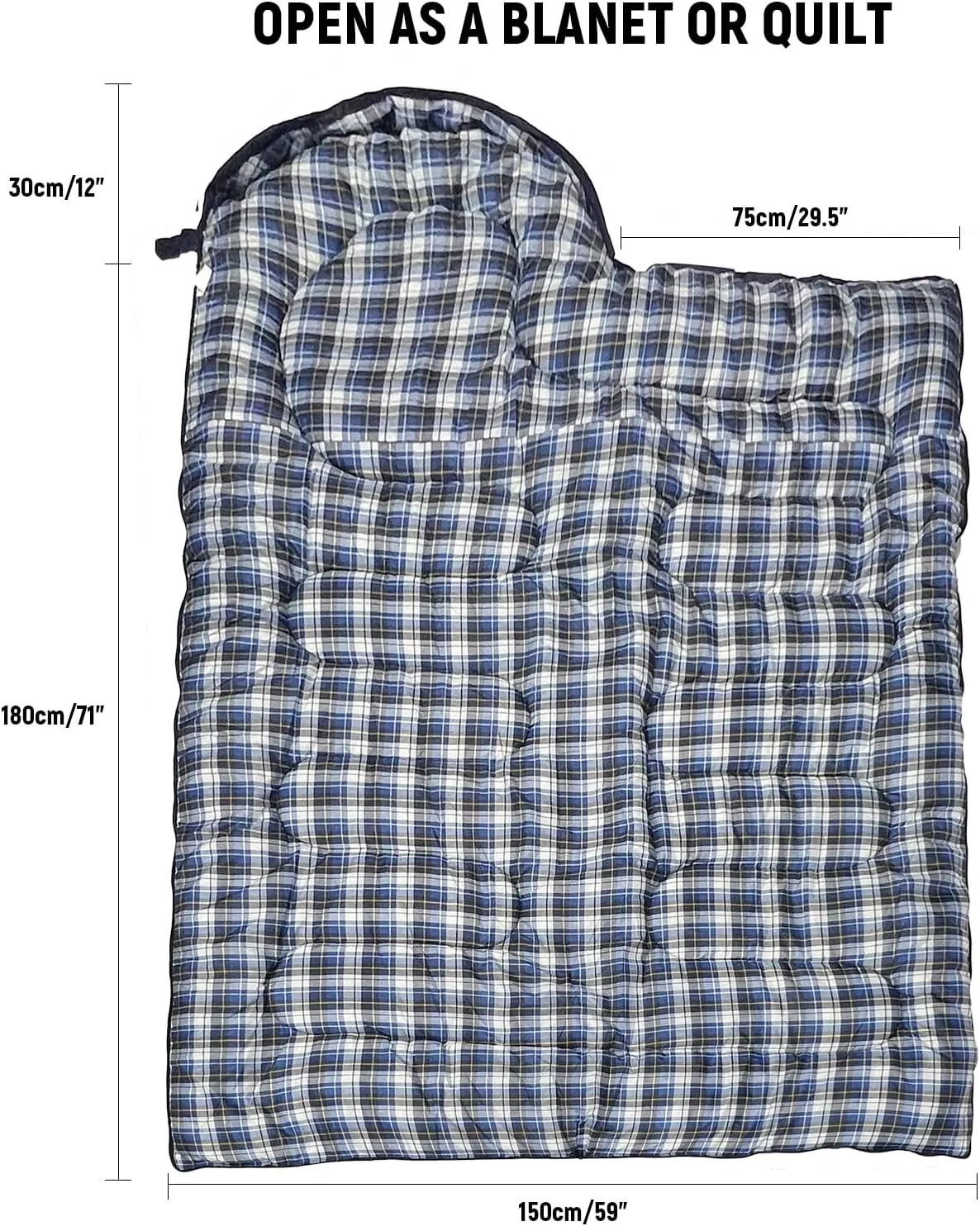 Camping Sleeping Bag for Adults, 3-4 Season Warm & Cold Weather Waterproof Envelope Sleeping Bags for for Backpacking Hiking Travel Outdoors, Adult All Weather Sleeping Bag with 1.5/2/3/4/5lbs Filling
