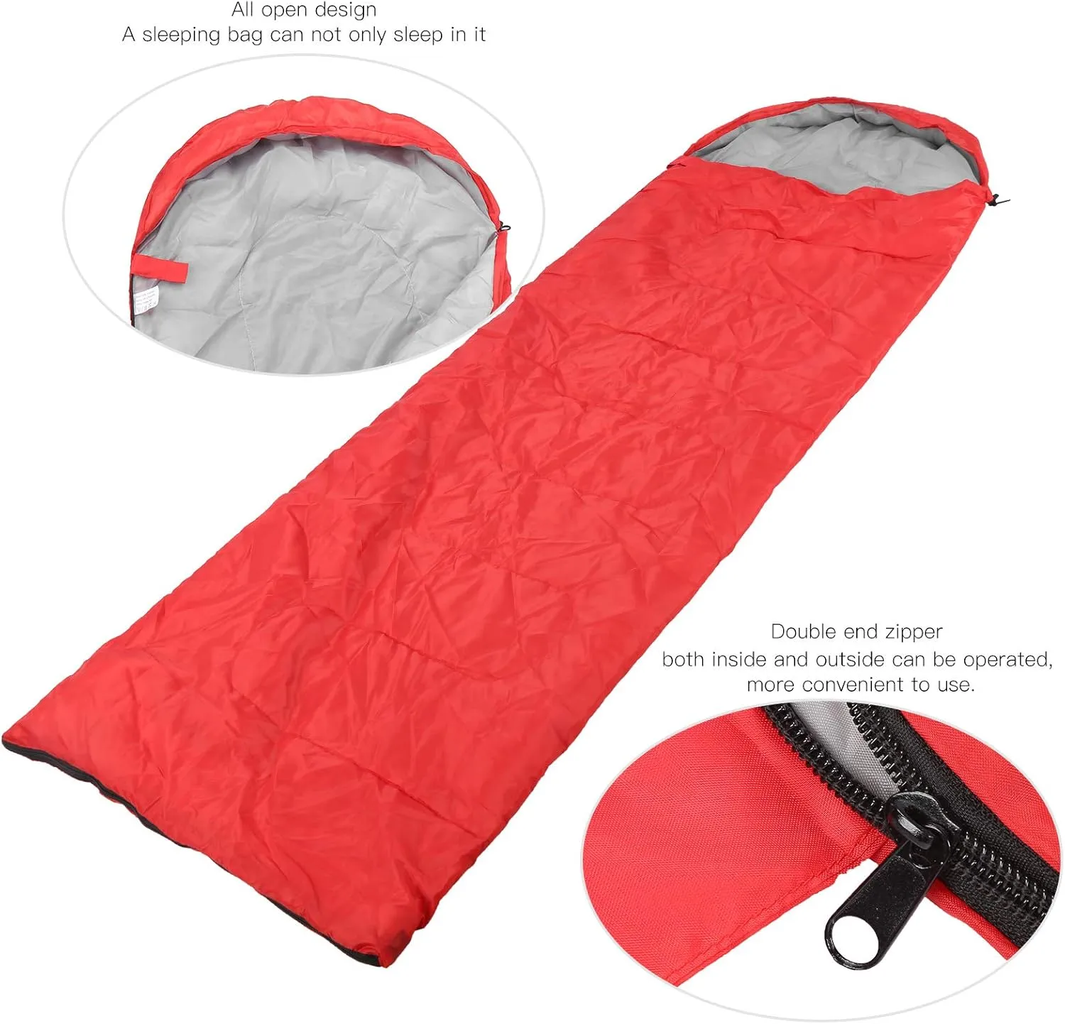 Camping Sleeping Bag, Three Seasons Constant Temperature Sleeping Bag, Portable Adult Outdoor Envelope Sleeping Bag with Storage Bag