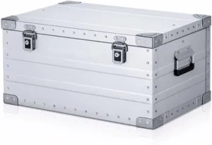 Camping Storage Box Lightweight Metal Outdoor Camping Storage Box with Lid, Durable Car Storage Box, Could Use for Small table for Camping Hiking Picnic Food Drinks Snacks Storage Tool Box Storage Tru