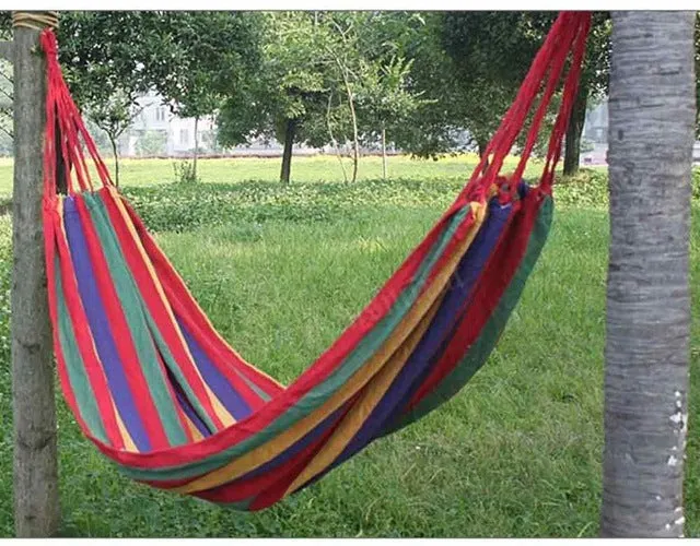 Camping Swing Canvas Stripe Hang Bag