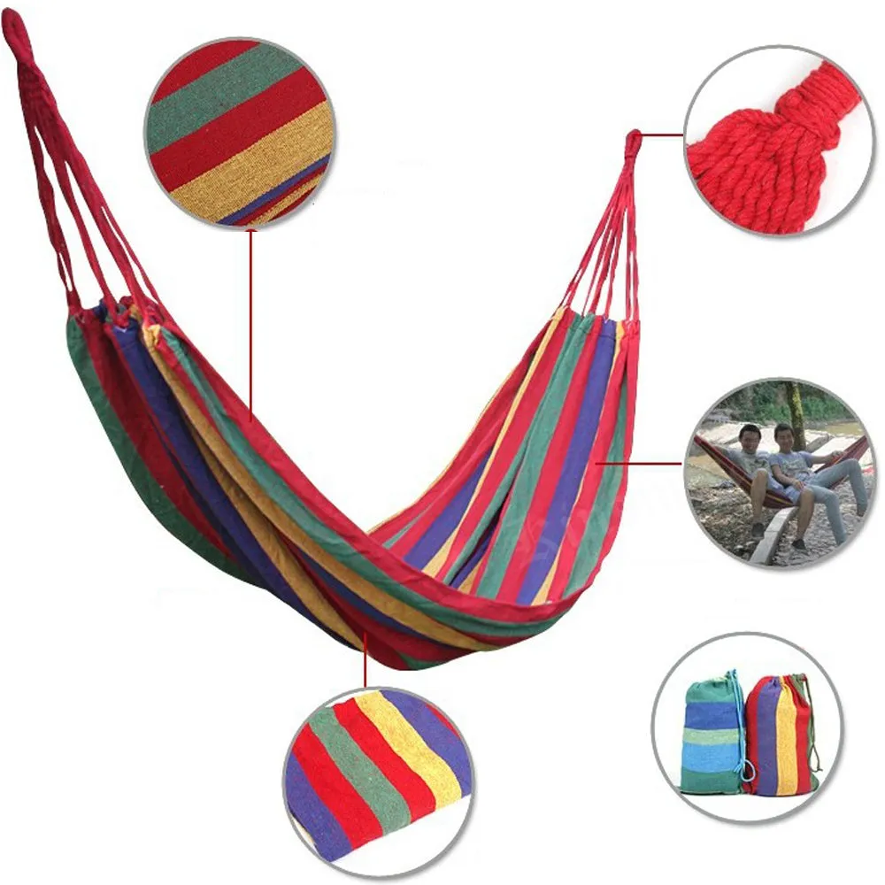 Camping Swing Canvas Stripe Hang Bag