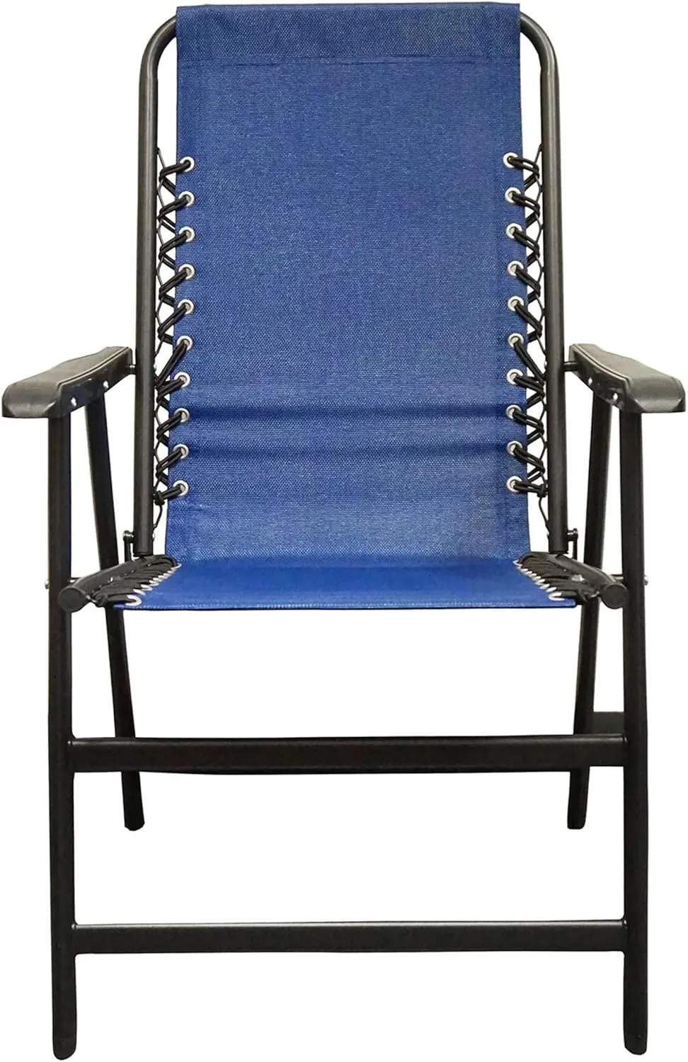 Canopy Suspension Portable Folding Sports Chair with Bungee Suspension and Textaline Fabric, 300 Pound Weight Capacity, Blue