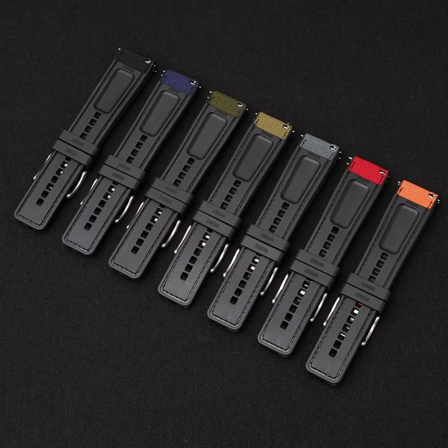 Canvas Silicone Watch Strap 20mm 22mm 24mm Men Women Universal