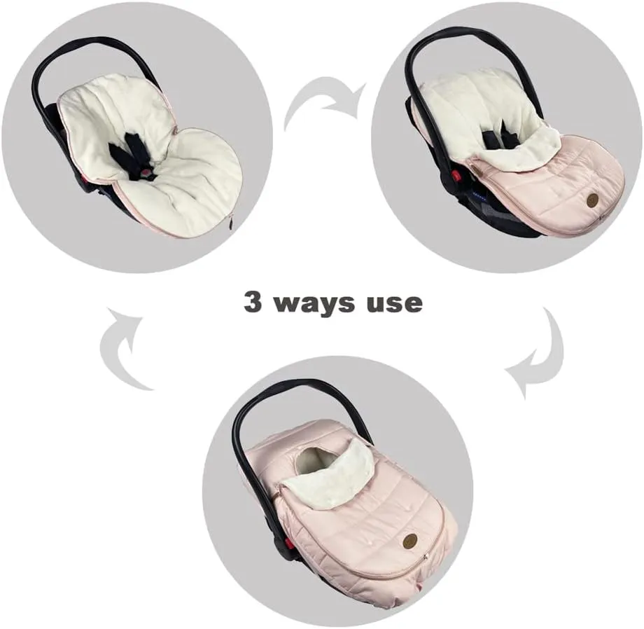 Car Seat Cover Carseat Bunting Bag Intergrated into 1,Waterproof Anti-Cold Winter Bassinet Stroller Car seat Sleeping Bag for Infant,0-12M