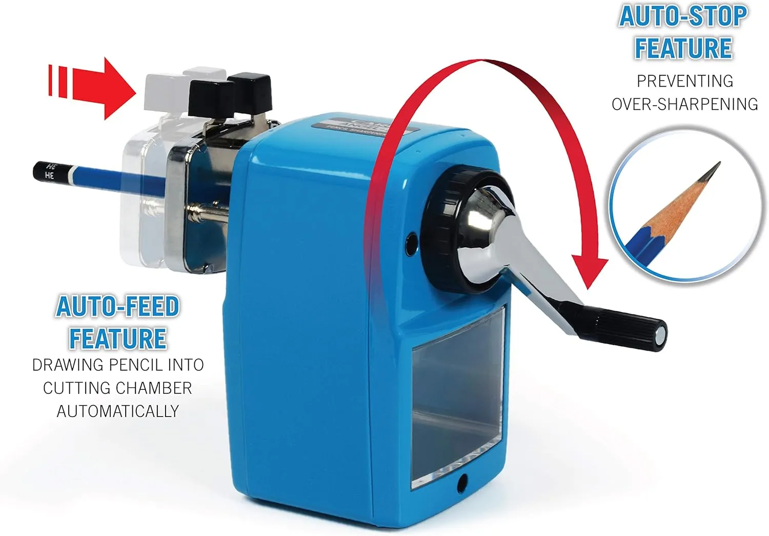 CARL Angel-5 Pencil Sharpener, Blue