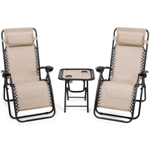 Chairs Pillows Table Portable Folding in Beige