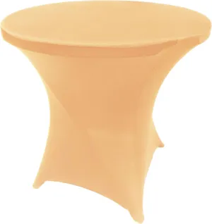 Champagne 32 Inch Round x 30 Inch Tall Spandex Cocktail Tablecloth Folding Cover Stretch