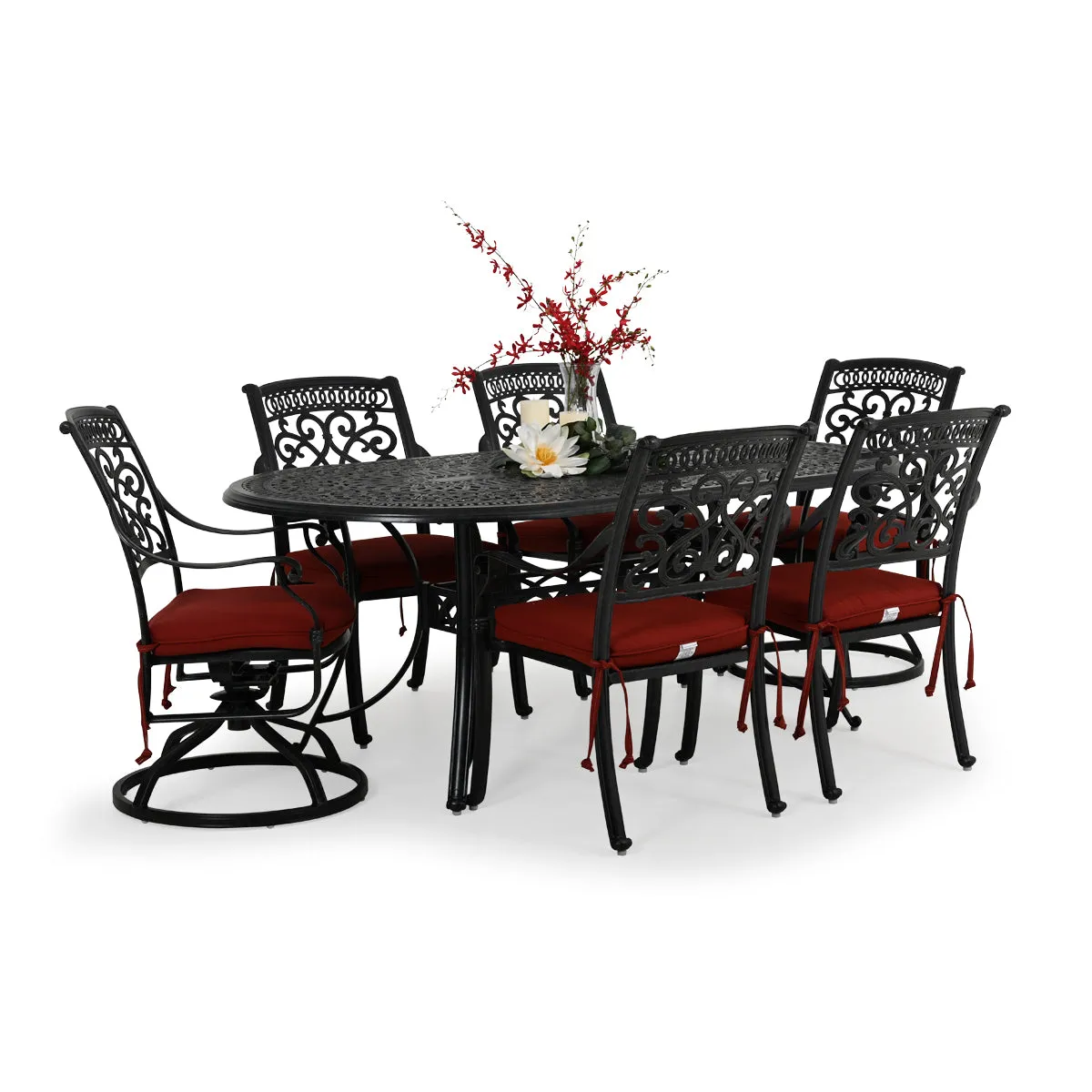 Charleston Outdoor Cast Aluminum 42" x 76" Oval Dining Table