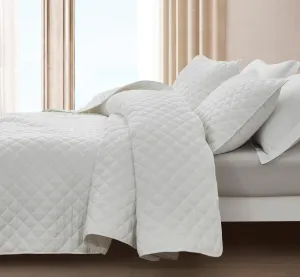 Chezmoi Collection 3-Piece Cotton Gauze King Quilt Set, White Soft Washed Cotton Gauze Bedspread, Lightweight Breathable Reversible 180GSM Fill for All Season