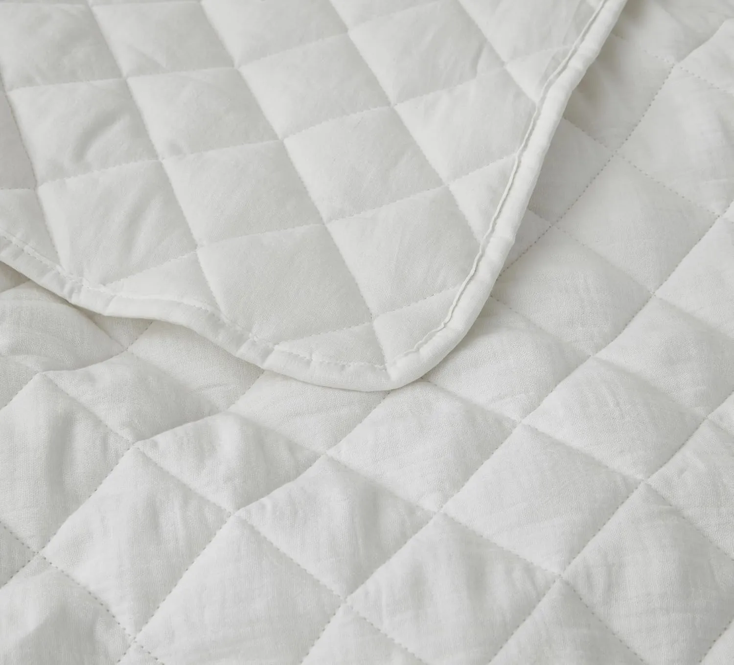Chezmoi Collection 3-Piece Cotton Gauze King Quilt Set, White Soft Washed Cotton Gauze Bedspread, Lightweight Breathable Reversible 180GSM Fill for All Season
