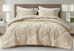 Chezmoi Collection Logan Light Sand Comforter Set King Size 3-Piece Soft Lightweight Stone-Washed Microfiber Comforter Set for All Season (1 Comforter 104x92, 2 Shams)