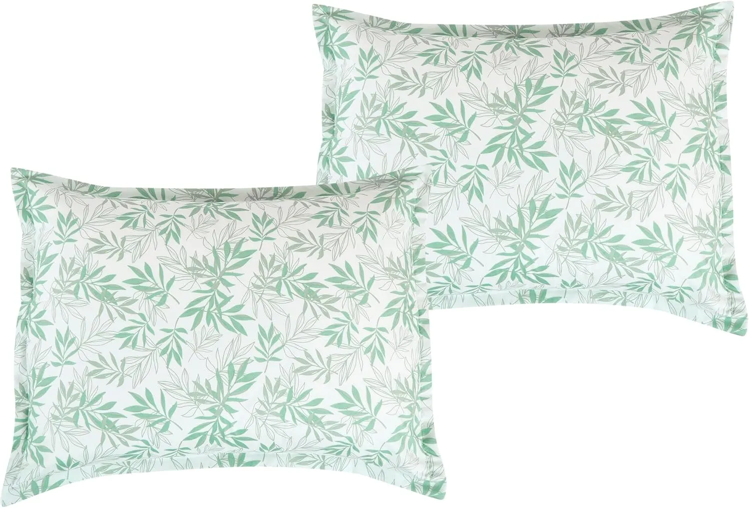 Chezmoi Collection Venus 3-Piece Floral Leaves Comforter Set Queen - Green White Leaves Printed Microfiber Lightweight Bedding Set for All Season