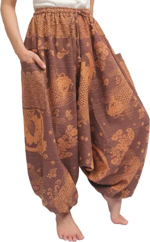 ChiangmaiThaiShop 100% Cotton Baggy Boho Aladin Yoga Harem Pants