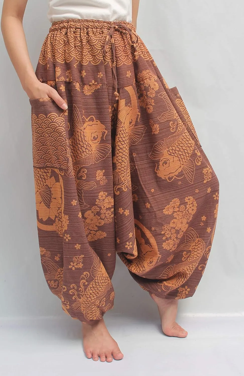 ChiangmaiThaiShop 100% Cotton Baggy Boho Aladin Yoga Harem Pants