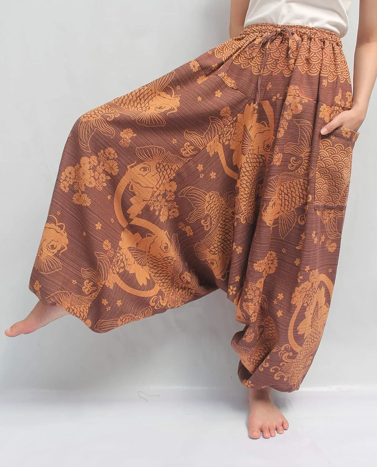 ChiangmaiThaiShop 100% Cotton Baggy Boho Aladin Yoga Harem Pants