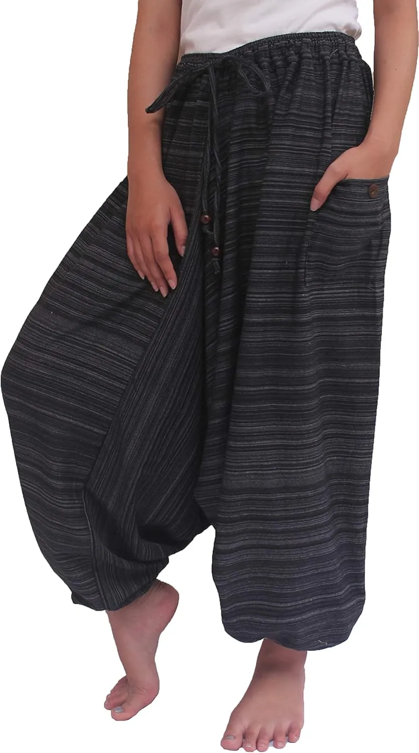 ChiangmaiThaiShop 100% Cotton Baggy Boho Aladin Yoga Harem Pants