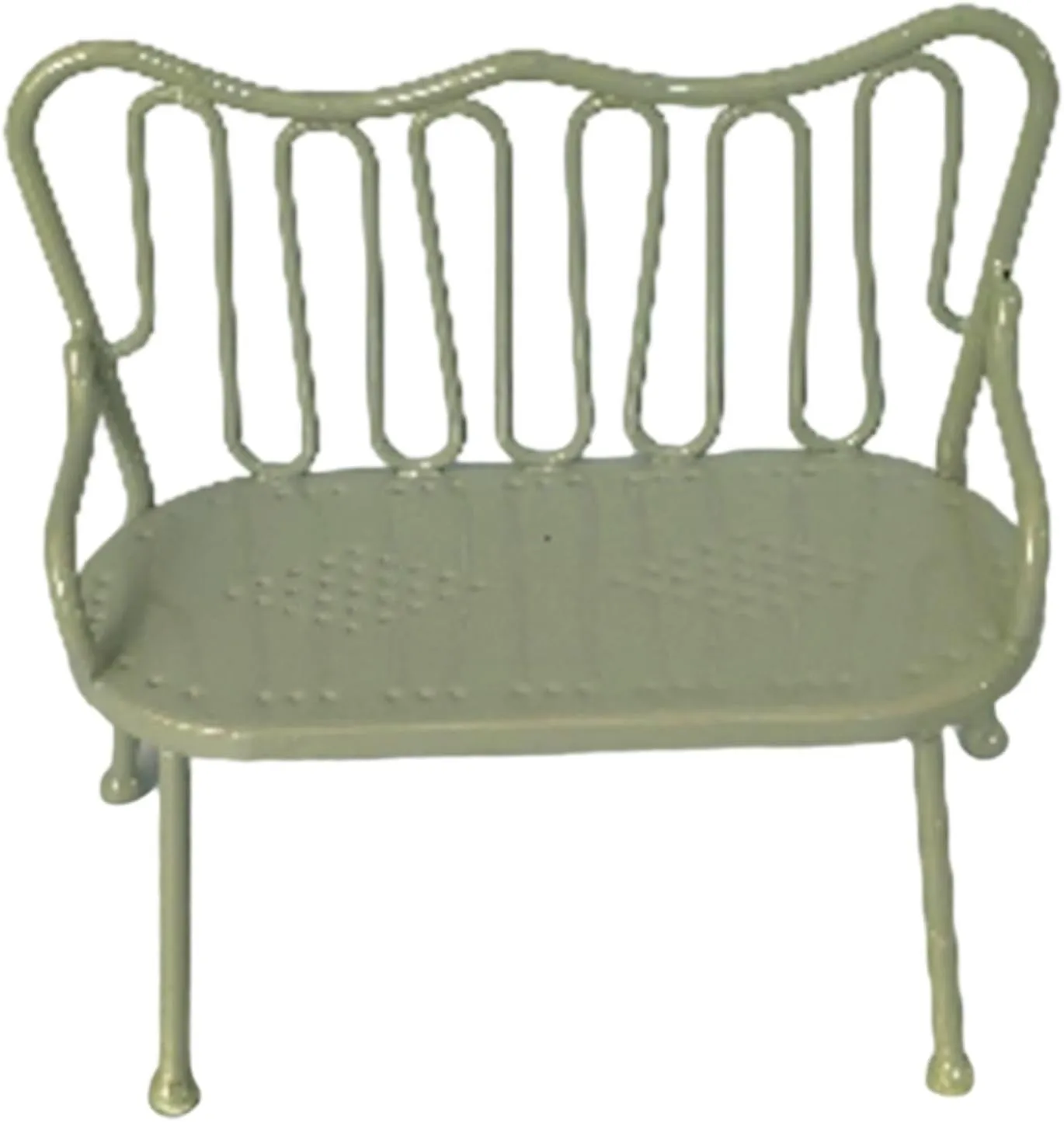Children's Double Miniature Chair for Dollhouse Scenes, Green