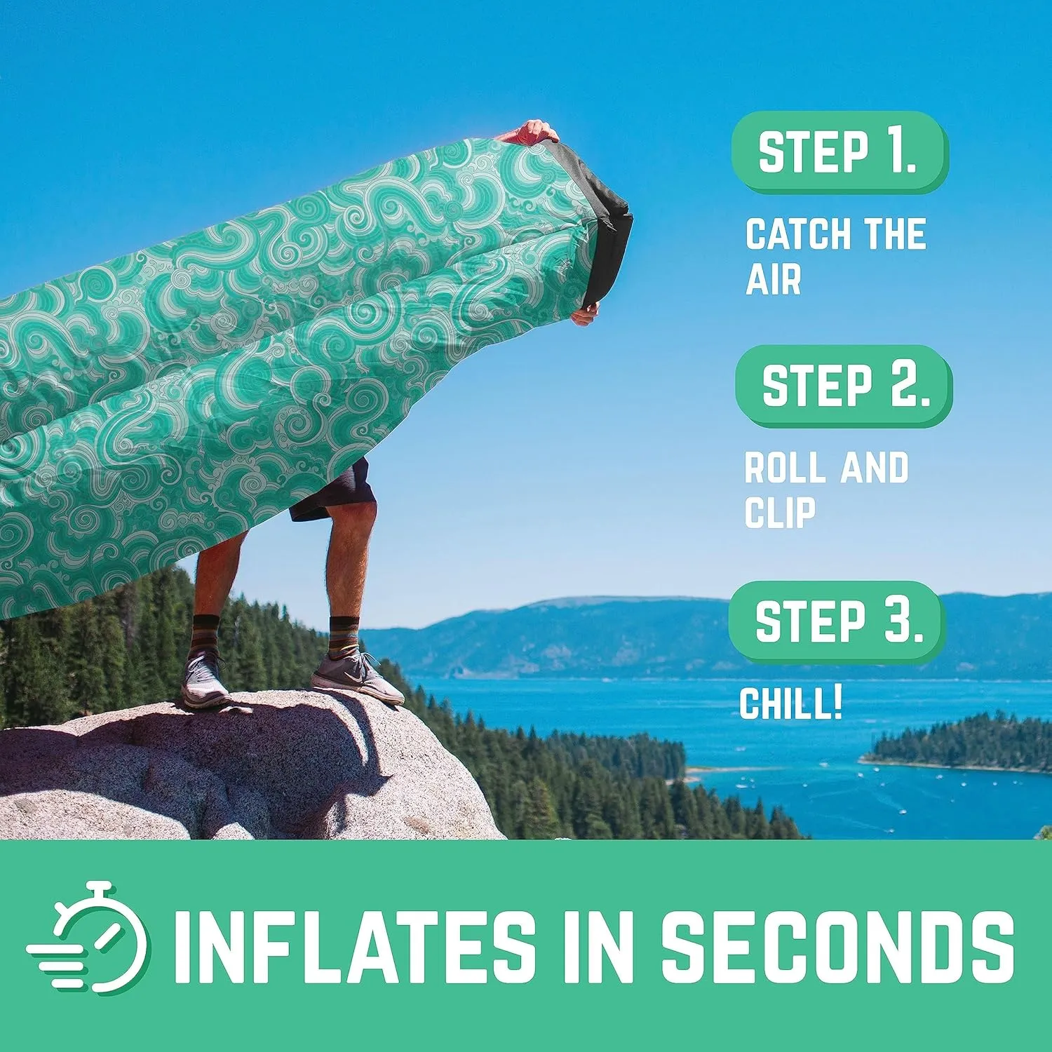 Chillbo Inflatable Couch – Cool Inflatable Chair. Upgrade Your Camping Accessories. Easy Setup is Perfect for Hiking Gear, Beach Chair and Music Festivals.