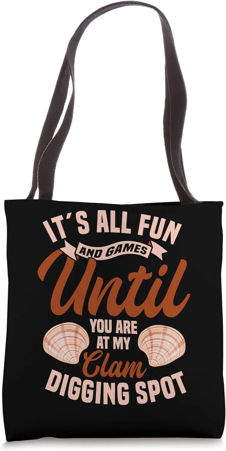 Clam Digging Shovel Clamming Basket Clams Clam Digger Tote Bag