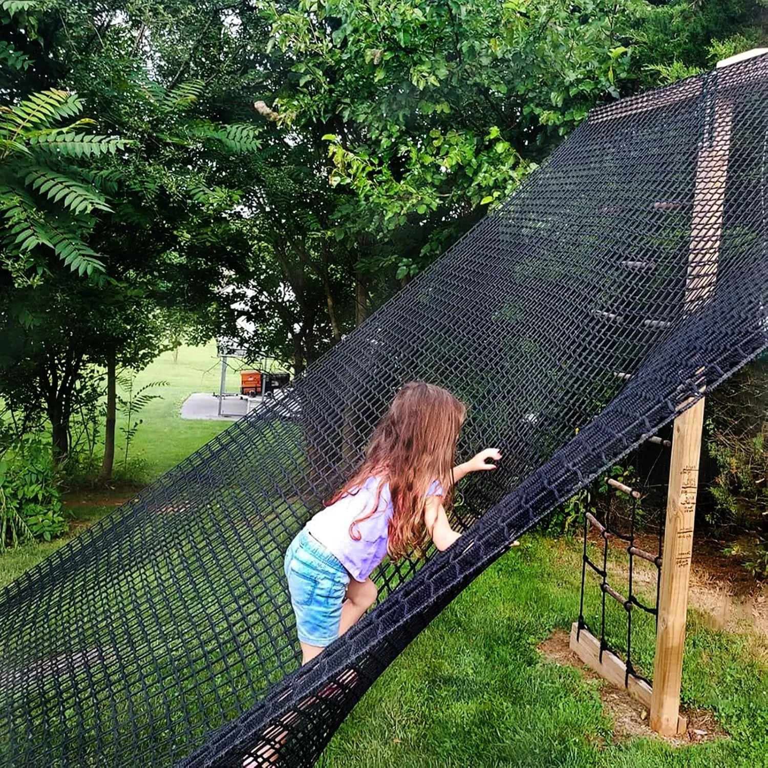 Climbing Net for Kids Double Layers Playground Safety Net Polyester Climbing Cargo Net Rope Bridge Nets for Treehouse Backyard Monkey Bars