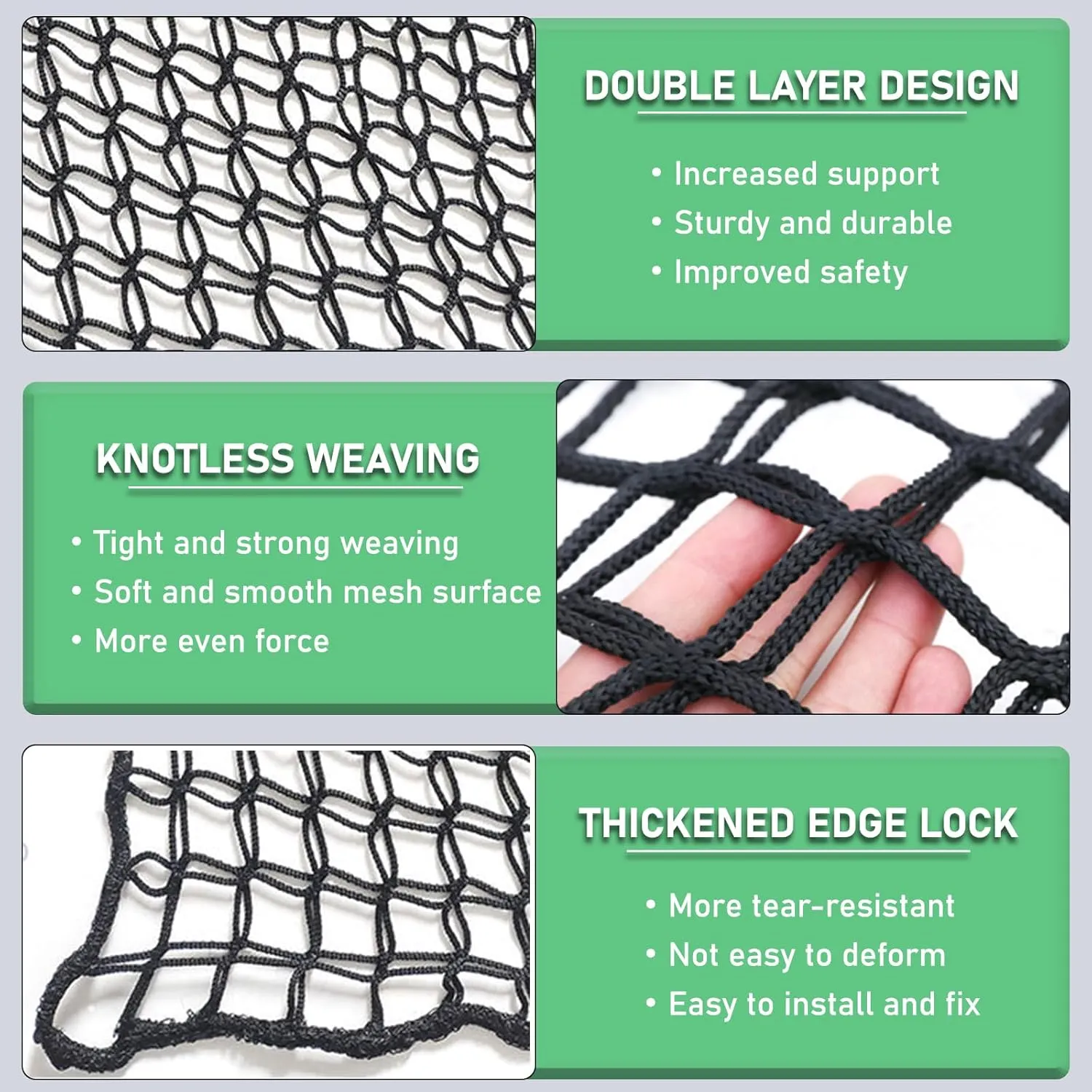Climbing Net for Kids Double Layers Playground Safety Net Polyester Climbing Cargo Net Rope Bridge Nets for Treehouse Backyard Monkey Bars
