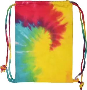 Colortone Tie Dye Drawstring Sport Bag, Reactive Rainbow, 17" x 13"