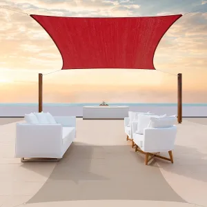 ColourTree 10' x 10' Red Sun Shade Sail Square Canopy Fabric Cloth Screen, Water Permeable & UV Block UPF50, Heavy Duty, Carport Patio Outdoor - (We Customize Size)