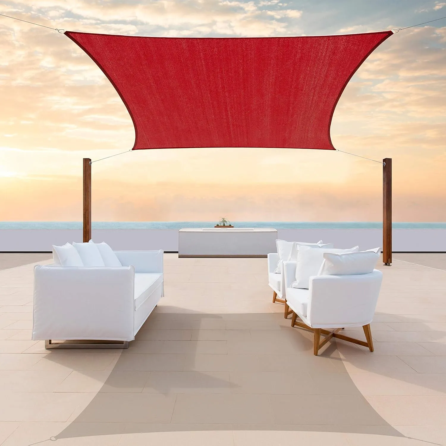 ColourTree 10' x 10' Red Sun Shade Sail Square Canopy Fabric Cloth Screen, Water Permeable & UV Block UPF50, Heavy Duty, Carport Patio Outdoor - (We Customize Size)