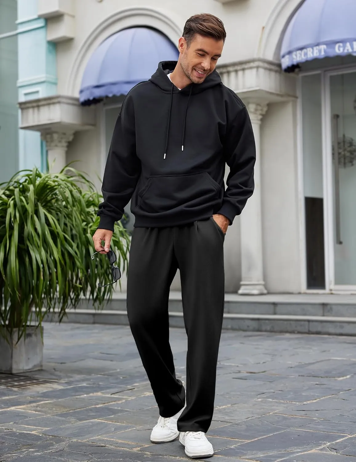 COOFANDY Mens Casual Sweatpants Open Bottom Lounge Pants Lightweight Baggy Workout Yoga Track Pants
