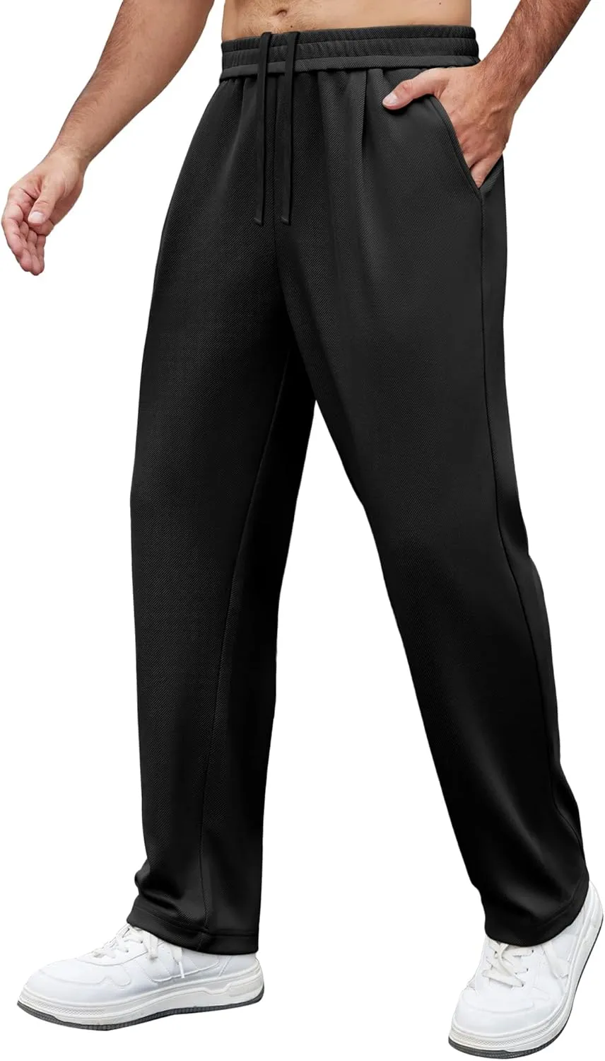 COOFANDY Mens Casual Sweatpants Open Bottom Lounge Pants Lightweight Baggy Workout Yoga Track Pants