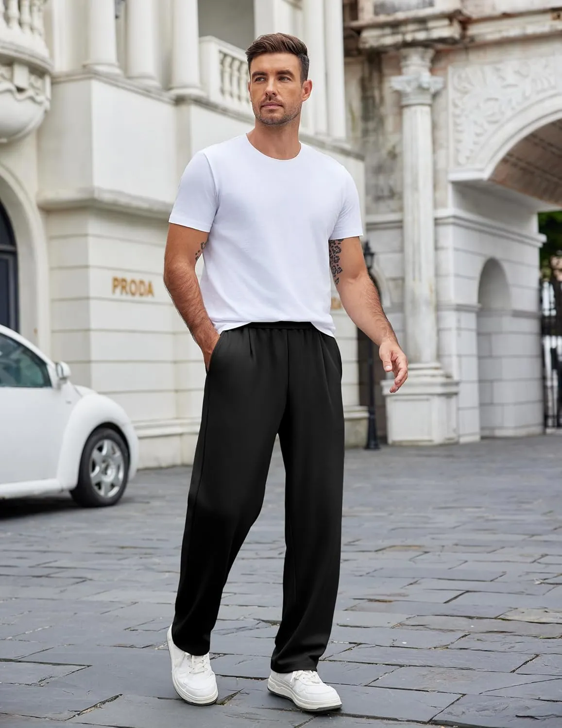 COOFANDY Mens Casual Sweatpants Open Bottom Lounge Pants Lightweight Baggy Workout Yoga Track Pants