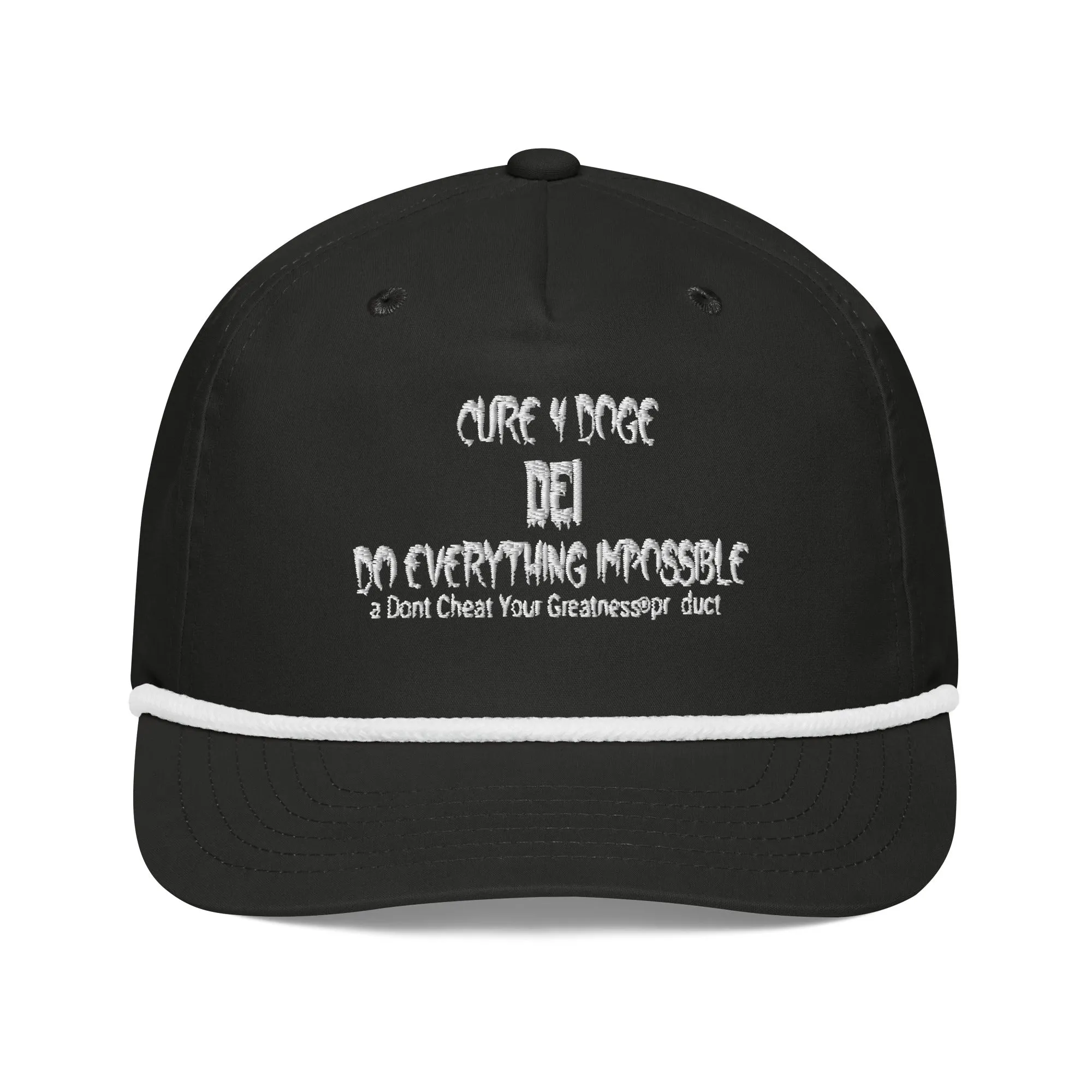 (Copy) Cure 4 Doge White Logo & Black Golf rope cap