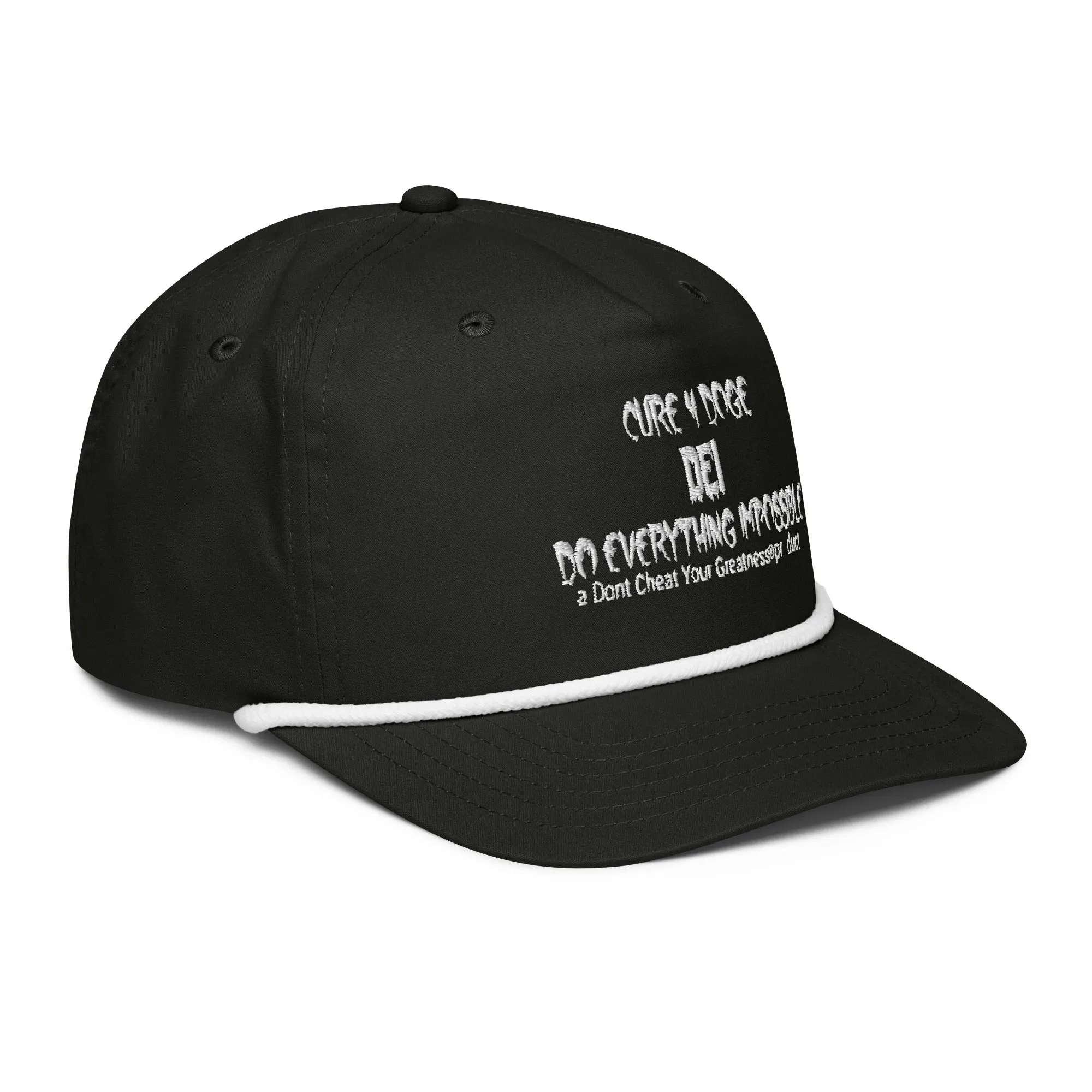 (Copy) Cure 4 Doge White Logo & Black Golf rope cap