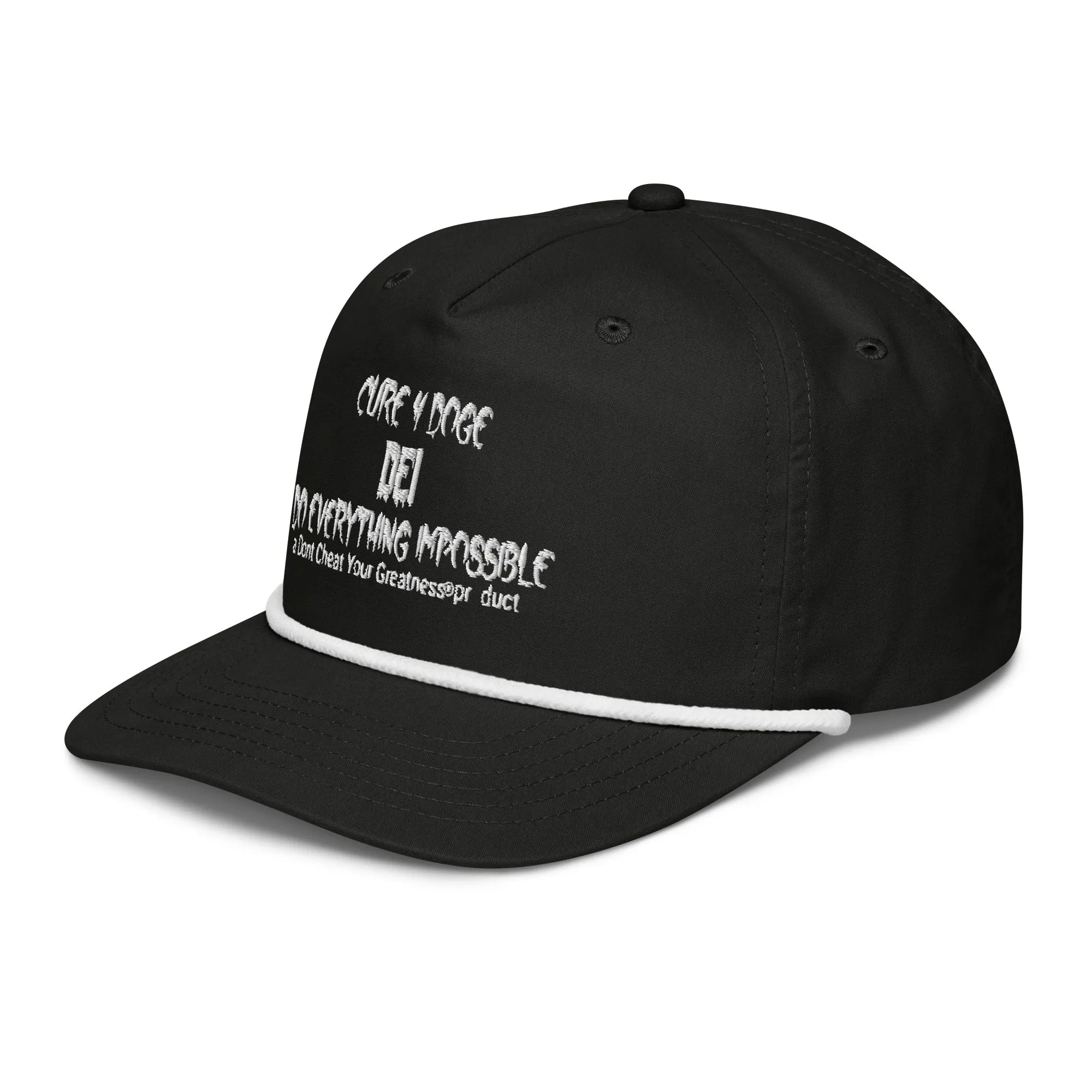 (Copy) Cure 4 Doge White Logo & Black Golf rope cap