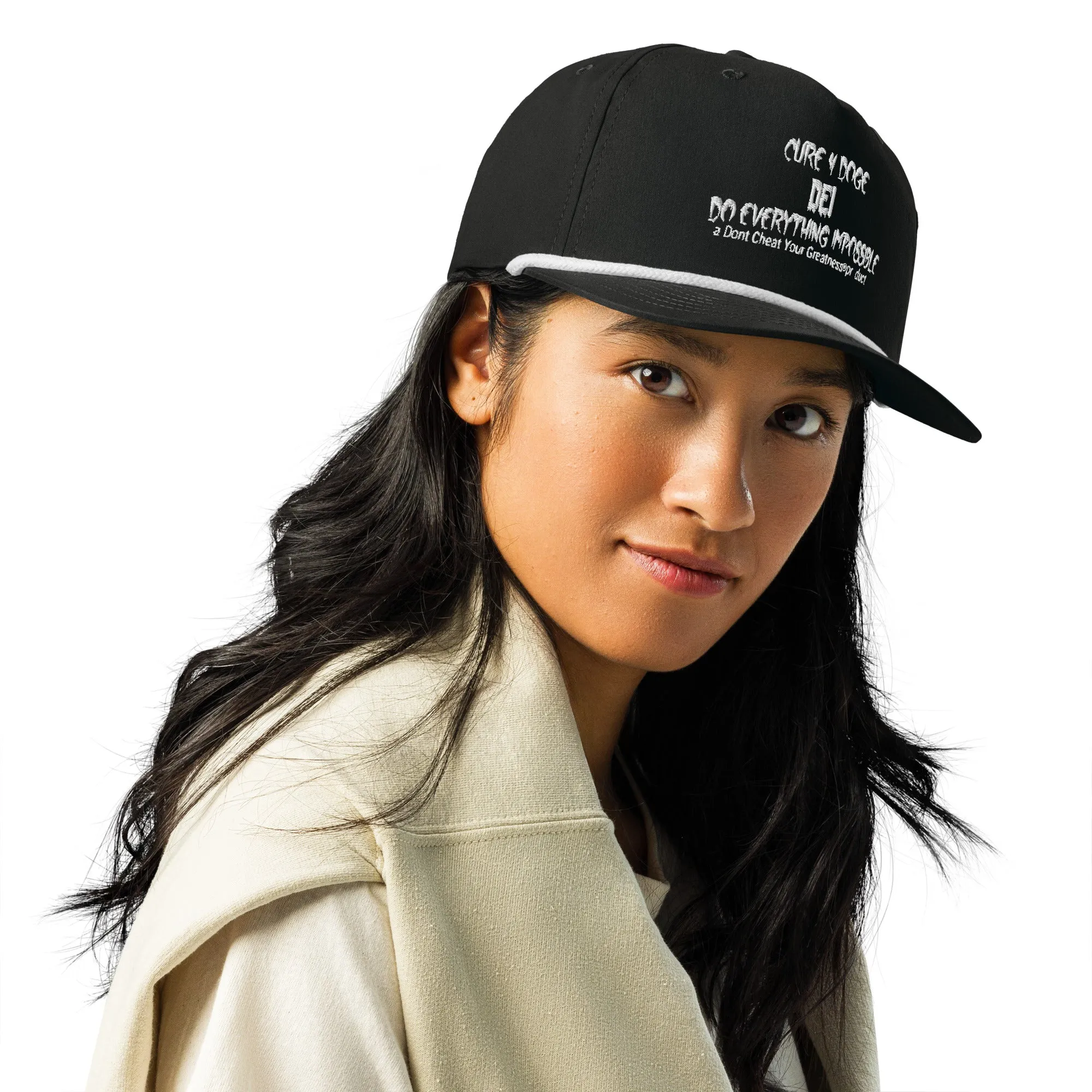 (Copy) Cure 4 Doge White Logo & Black Golf rope cap