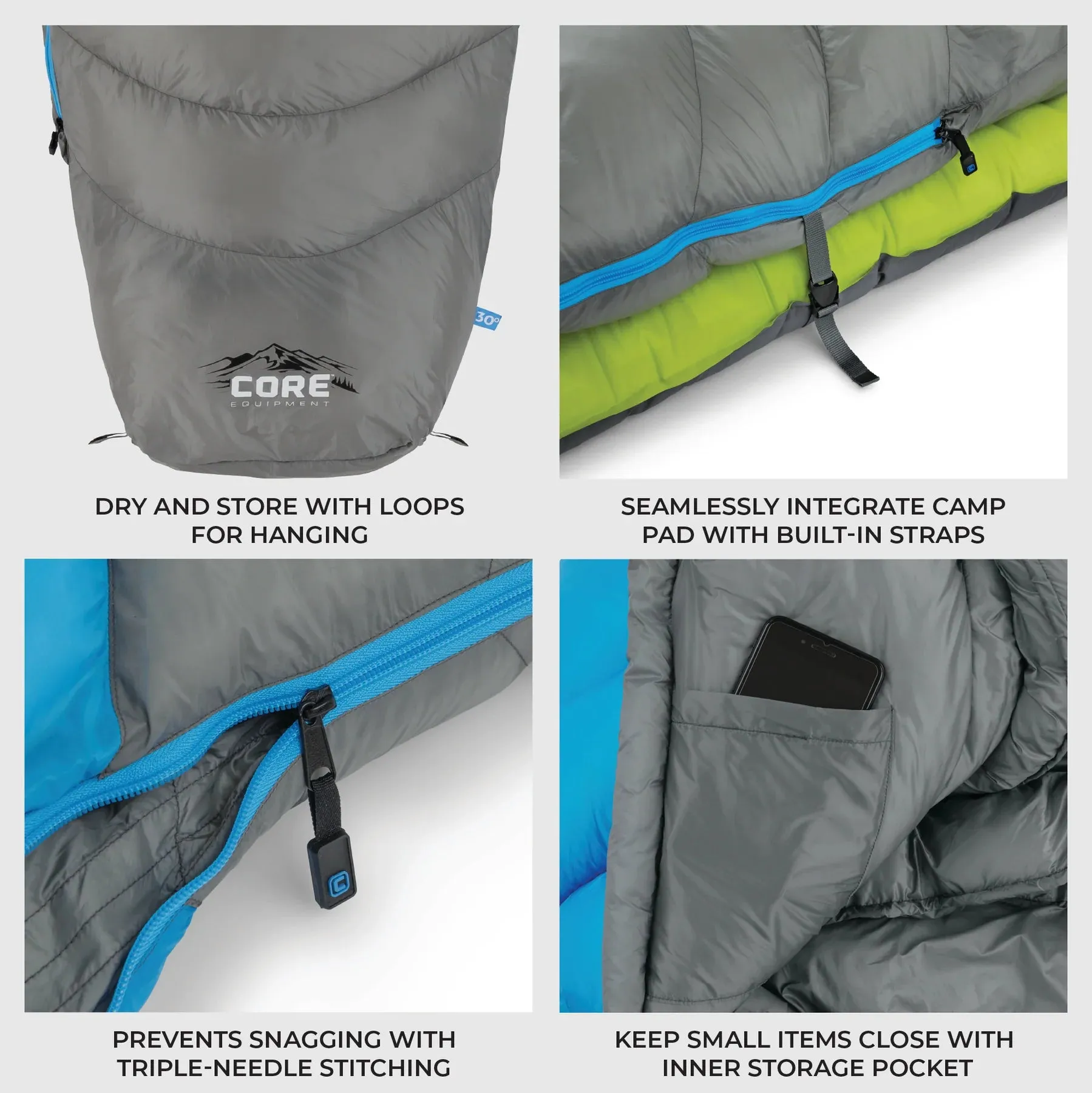 CORE 30 Degree Mummy Sleeping Bag