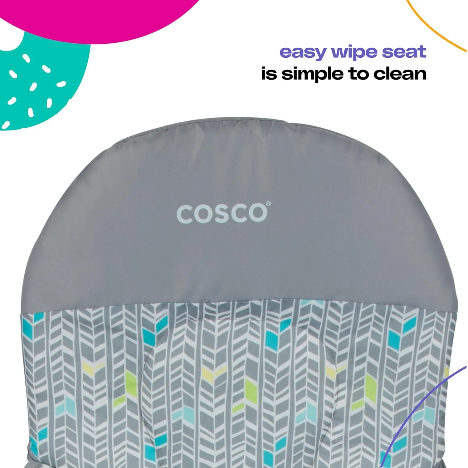 Cosco Kids Highchair for Baby, Simple Foldable High Chair, Convenient, Lightweight, and Compact Design, Mapleton