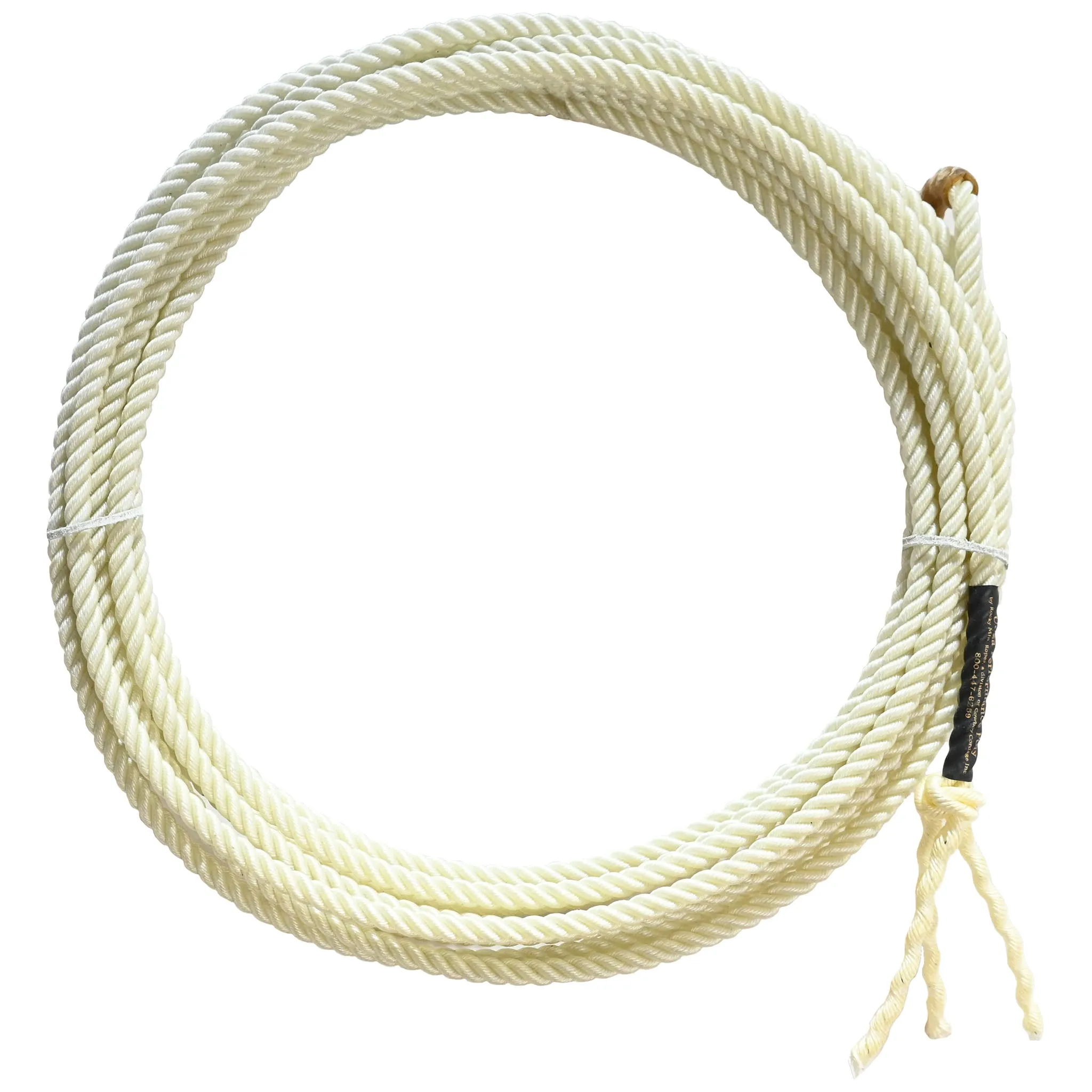 Cowboy Cordage **LEFT HAND** 3-Strand White Uoza Black Label Calf Rope